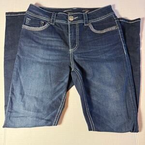 Seven7 Womens Jeans 8 Dark Wash White Thread Sliming Skinny